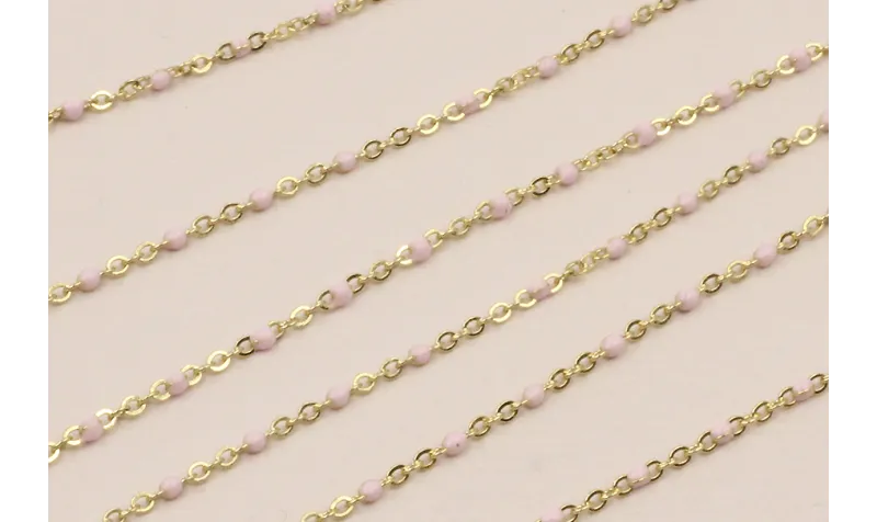 Stainless Steel: Cadena Acero eslabón 1mm Rosa