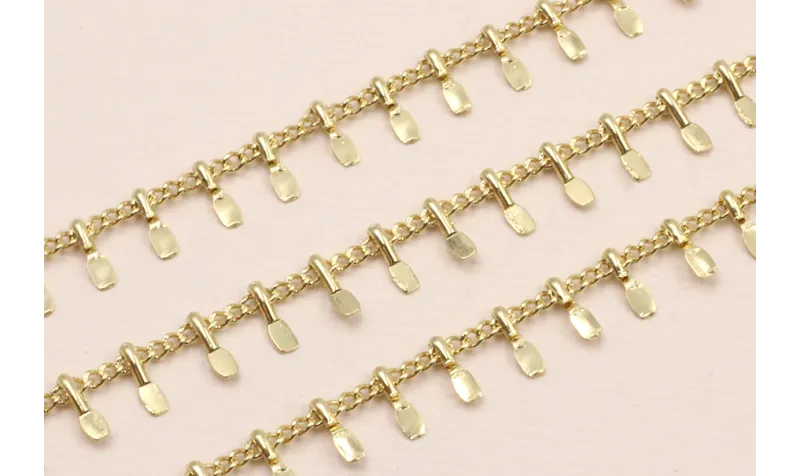 Stainless Steel: Cadena Acero 1mm chapitas Oro 5mm Stainless Steel: Cadena Acero 1mm chapitas Oro 5mm
