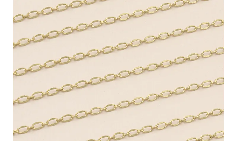 Cadena eslavon ovalado 4*2mm Dorado Mate / Cadenas de Latón / Zamak