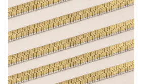 Cadena Tira serpiente plana 5mm Oro y borde Blanco / Cadenas de Latón / Zamak