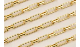 Cadena eslabon de 10 y 28*12*3mm Oro / Cadenas de Latón / Zamak