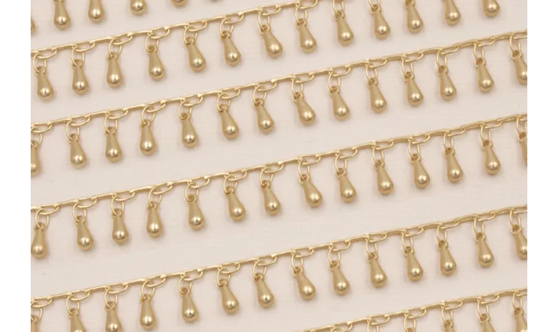 Cadena con Pivotes de 5mm Dorado Mate / Cadenas de Latón / Zamak