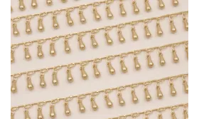 Cadena con Pivotes de 5mm Dorado Mate / Cadenas de Latón / Zamak