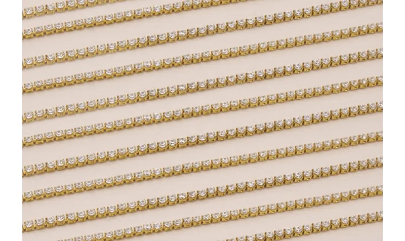 Cadena Laton con strass de 1,5mm Cristal / Cadenas de Latón / Zamak