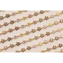 Cadena Margaritas de 5mm Rosa y Tierra Baño Oro / Cadenas de Latón / Zamak