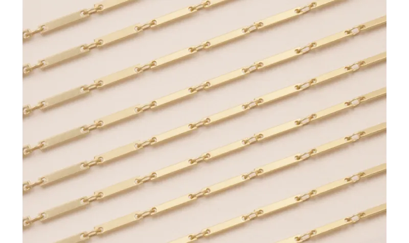 Cadena Listones de 10*2mm Dorado Mate / Cadenas de Latón / Zamak