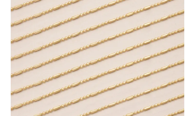 Cadena Bolas y Torpedos 1mm Dorado Mate / Cadenas de Latón / Zamak