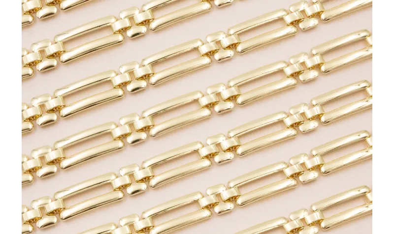 Cadena eslabón rectangular 20*10mm Baño Oro / Cadenas de Latón / Zamak