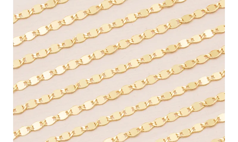 Cadena lámidas ovaladas 3mm ancho Baño Oro / Cadenas de Latón / Zamak