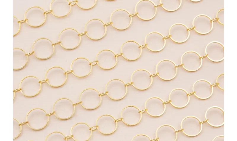 Cadena Aros de 8mm Baño Oro / Cadenas de Latón / Zamak