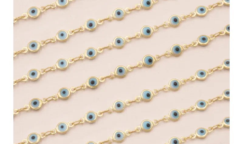 Cadena Ojos Turcos de 5mm Oro Mate / Cadenas de Latón / Zamak