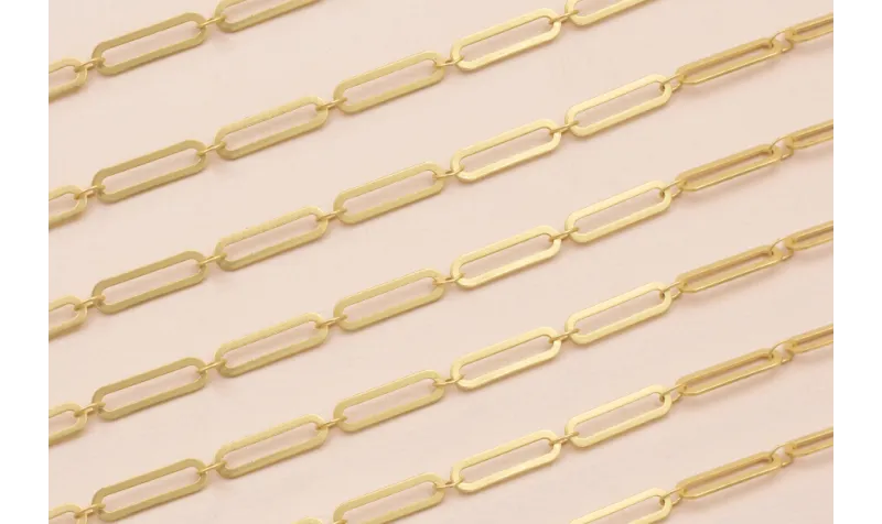 Cadena eslabón Ovalado 14*4mm Oro Mate / Cadenas de Latón / Zamak
