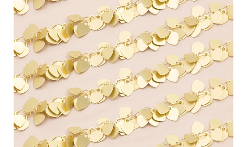 Cadena Ramillates de pétalos 6*6mm Oro Mate / Cadenas de Latón / Zamak
