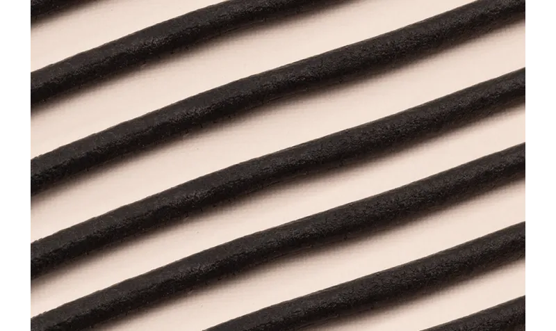Cuero Negro redondo 6mm / Hilos y Cordones, Cuero y piel