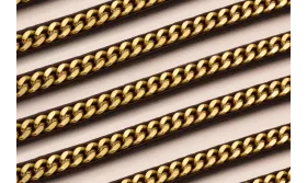 Cuero regaliz con cadena Oro incrustada / Hilos y Cordones, Cuero y piel