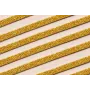 Tira de 6mm con bolitas incrustadas Mostaza / Hilos y Cordones, Cuero y piel