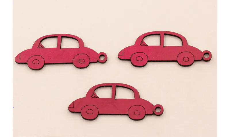 Coche cuero 65*25mm  Fucshia / Hilos y Cordones, Cuero y piel