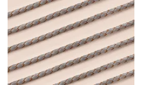 Cuero trenzado de 3mm Gris / Hilos y Cordones, Cuero y piel