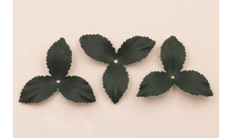 Flor pétalos relieve 45mm diam. Verde Botella / Hilos y Cordones, Cuero y piel