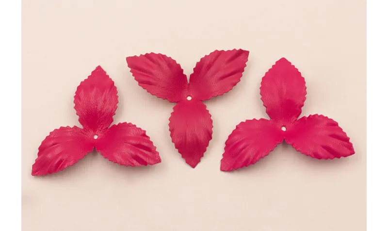 Flor pétalos relieve 60mm diam. Fuxia / Hilos y Cordones, Cuero y piel
