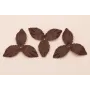 Flor pétalos relieve 60mm diam. Marrón / Hilos y Cordones, Cuero y piel
