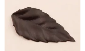Flor pétalos relieve 60mm diam. Negro / Hilos y Cordones, Cuero y piel