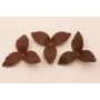 Flor pétalos relieve 60mm diam. Marrón Chocolate / Hilos y Cordones, Cuero y piel