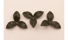 Flor pétalos relieve 45mm diam. Verde Oscuro / Hilos y Cordones, Cuero y piel
