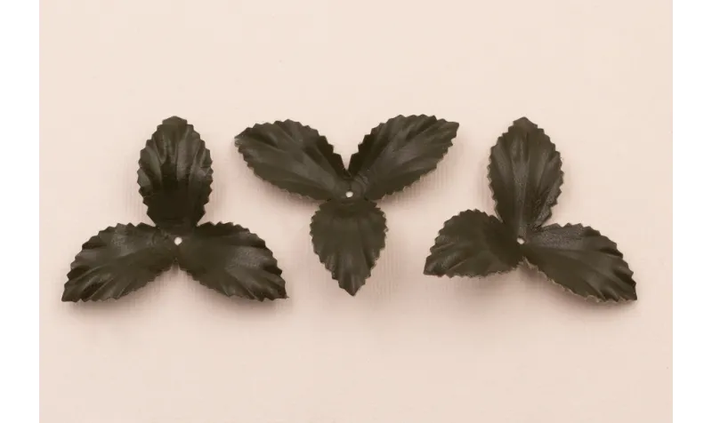 Flor pétalos relieve 45mm diam. Verde Oscuro / Hilos y Cordones, Cuero y piel
