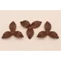 Flor pétalos relieve 45mm diam. Marrón / Hilos y Cordones, Cuero y piel
