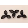 Flor pétalos relieve 45mm diam. Negro / Hilos y Cordones, Cuero y piel