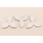 Flor pétalos relieve 45mm diam. Blanco / Hilos y Cordones, Cuero y piel