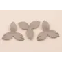Flor pétalos relieve 45mm diam. Gris Pálido / Hilos y Cordones, Cuero y piel