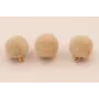 Bolita 16mm de pelo con gancho marrón / Hilos y Cordones, Cuero y piel