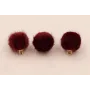 Bolita 16mm de pelo con gancho granate / Hilos y Cordones, Cuero y piel