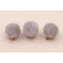 Bolita 16mm de pelo con gancho gris / Hilos y Cordones, Cuero y piel