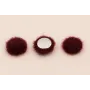 Media bola 15mm de pelo granate / Hilos y Cordones, Cuero y piel