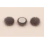 Media bola 15mm de pelo gris / Hilos y Cordones, Cuero y piel
