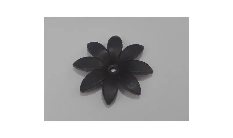 Flor 30mm  Marrón oscuro / Hilos y Cordones, Cuero y piel