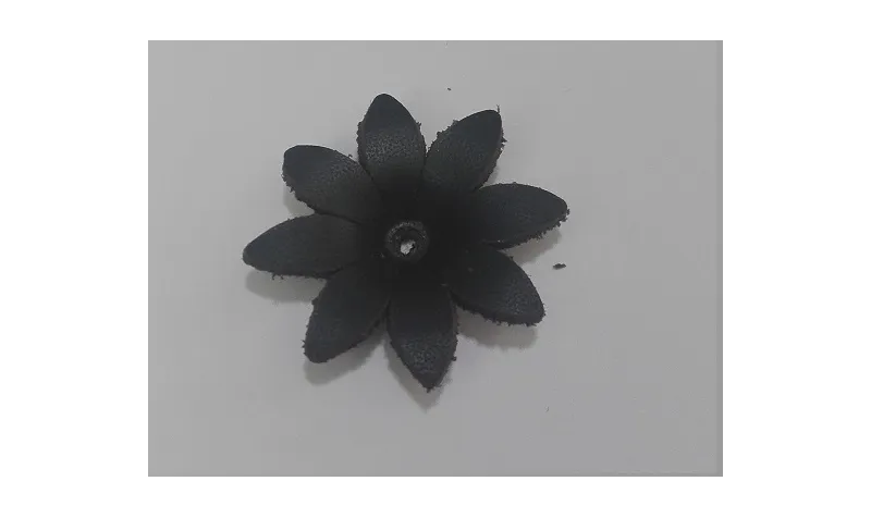 Flor 30mm Gris oscuro / Hilos y Cordones, Cuero y piel