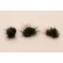 Pompón Pelo 30mm verde oscuro / Hilos y Cordones, Cuero y piel