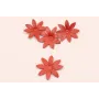 Flor Cuero 30mm Rojo Coral / Hilos y Cordones, Cuero y piel