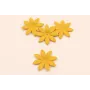 Flor Cuero 30mm Mostaza / Hilos y Cordones, Cuero y piel