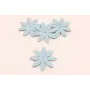 Flor Cuero 30mm Azul / Hilos y Cordones, Cuero y piel