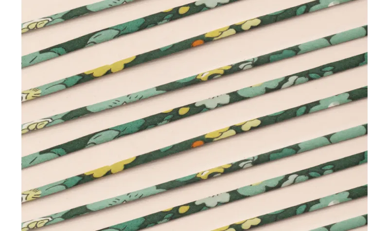 Lazo 4mm Liberty Flores Tonos verdes / Lazos
