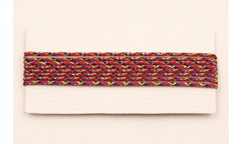 Micro Driza 0,9mm color Rojo vivo y Oro / Hilos y Cordones, Algodón / Símil