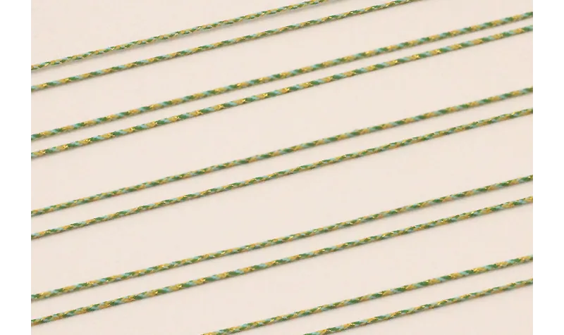 MicroDriza 0,9mm verde azul y oro / Hilos y Cordones, Algodón / Símil