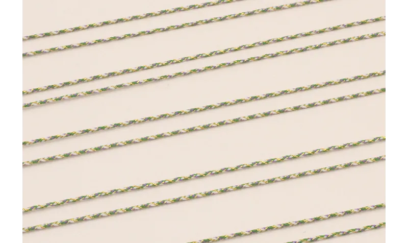 MicroDriza 0,9mm Turquesa, crema y oro / Hilos y Cordones, Algodón / Símil