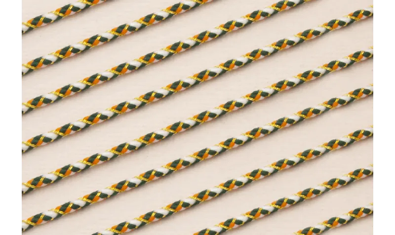 Driza 2mm Hilo Metálico Verde, Blanco y Salmón / Hilos y Cordones, Algodón / Símil
