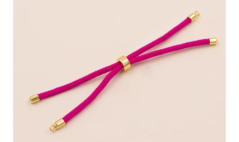 Cordón de 3mm Preparado para Pulsera color Fuxia / Hilos y Cordones, Algodón / Símil